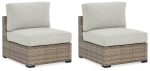 Calworth Outdoor Armless Chair with Cushion (Set of 2) Fashion