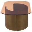 Morena Rectangular Coffee Table with Tawny Tempered Glass Top Brushed Bronze Sale