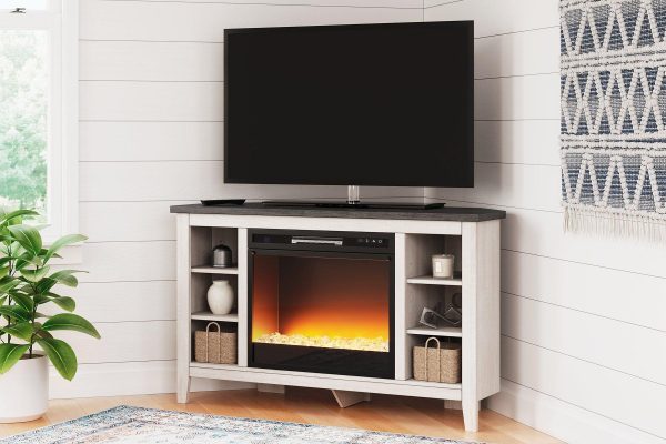 Dorrinson Corner TV Stand with Electric Fireplace Online now