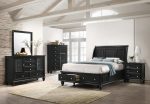 Sandy Beach Storage Sleigh Bed Black Online Sale