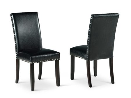 Westby Black PU Side Chair w Nailhead Online now