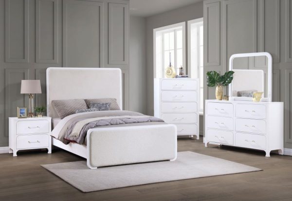 Anastasia 5-piece Eastern King Bedroom Set Pearl White For Sale