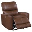 Greenfield Upholstered Power Recliner Chair Saddle Brown Hot on Sale