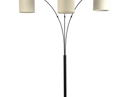 Royal 3-Arm Metal Arc Floor Lamp, Oil Rubbed Bonze with Linen Shade, 4 way Rotary Switch Online