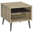 Welsh Square Engineered Wood End Table With Shelf Antique Pine and Grey Sale