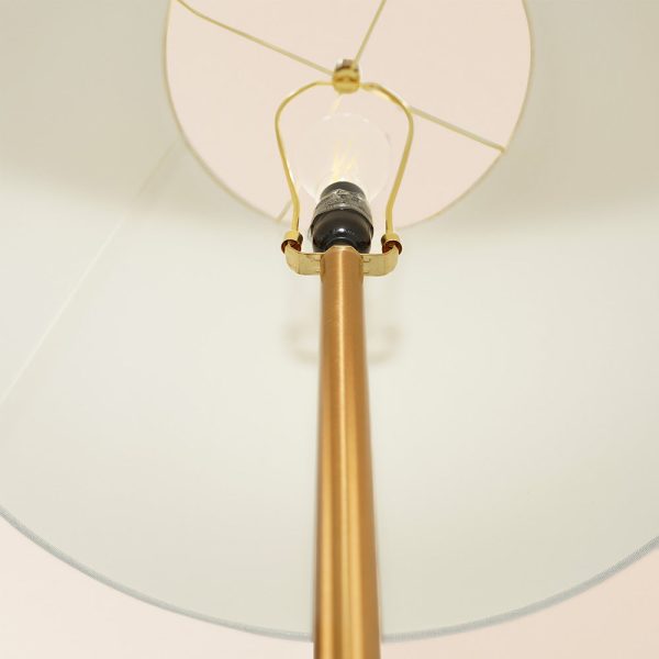 Celestial Modern Floor Lamp with Brass Accent Table with Large White Shade Hot on Sale