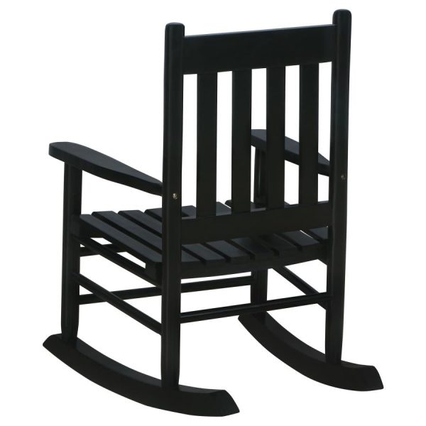 Annie Slat Back Youth Rocking Chair Black Hot on Sale