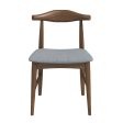 Damian Mid-Century Solid Wood Grey Dining Chair Supply