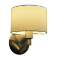 Nebula Brushed Nickel Base Wall Lamp with Rotary Switch White Fabric Shade on Sale