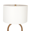 Vivid Brass Ring Base Floor Lamp with Large White Drum Shade Online