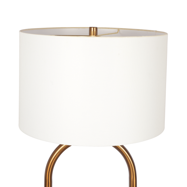 Vivid Brass Ring Base Floor Lamp with Large White Drum Shade Online