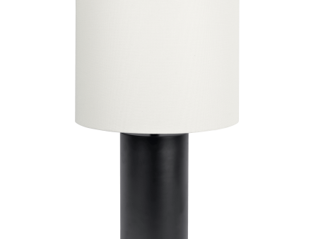 Aura Black Table Lamp with On Off Switch Black Block Base Discount