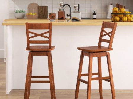 Swivel 30-Inch Bar Height Stool Set of 2 with Footrest Cheap