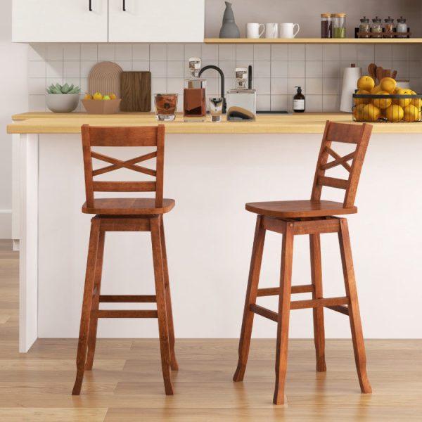 Swivel 30-Inch Bar Height Stool Set of 2 with Footrest Cheap