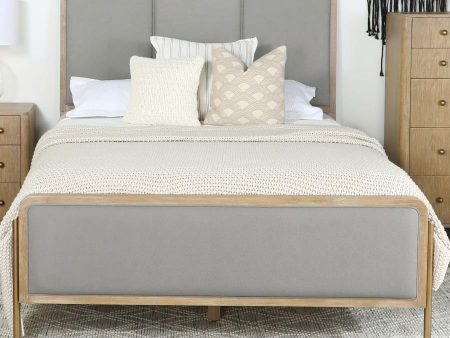 Arini Upholstered Panel Bed Sand Wash and Grey Online Hot Sale