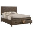 Woodmont Storage Bed Rustic Golden Brown For Cheap