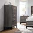 Watson 5-drawer Chest Grey Oak and Black Cheap