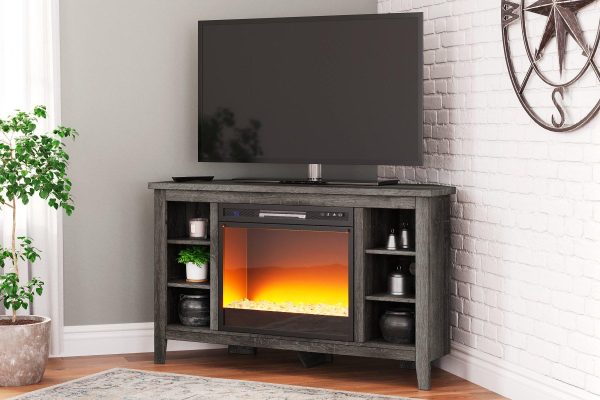 Arlenbry Corner TV Stand with Electric Fireplace Online Sale