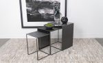 Imez 3-piece Rectangular Metal Nesting Table Grey Hot on Sale