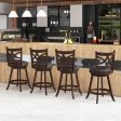 360° Swivel Bar Chairs with Leather Cushioned Seat and Rubber Wood Frame Supply