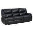 Camila 3-piece Upholstered Motion Reclining Sofa Set Black Online now