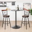 2 Pieces 24-30 Inch Adjustable PU Cushioned Swivel Barstools Discount