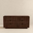 Lola Mid Century Modern Walnut Dresser With 6 Drawers Supply