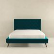 Dillon  Teal Velvet Platform Bed(Queen Size) Online Sale