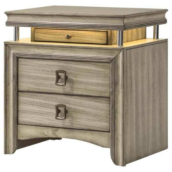 Giselle 3-drawer Nightstand Rustic Beige For Discount