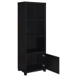 Jupiter 3-shelf Media Tower Bookcase with Storage Cabinet Black For Discount