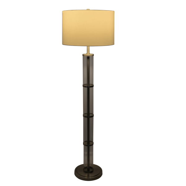 Nimbus Brushed Nickel Floor Lamp with 3-Way Rotary Switch Clear Glass Body  Metal Base Online now