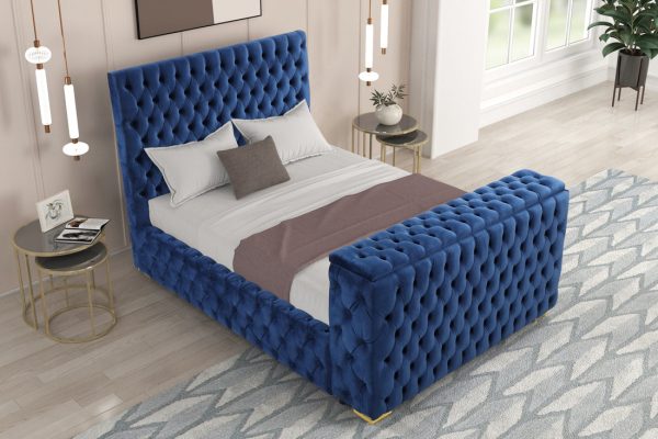 Future Blue Platform Bed - Queen, King For Discount