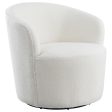 Joyce Upholstered Swivel Barrel Chair White Fashion