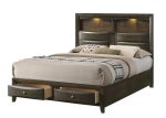 Fallon Gray LED Storage Platform Bed For Cheap