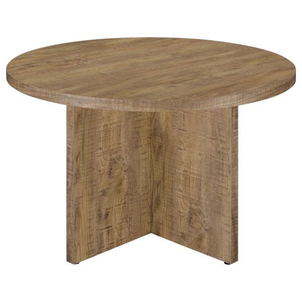 Jamestown Round Engineered Wood Dining Table with Decorative Laminate Mango Brown Online Sale