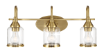 Twilight Three Lights Brushed Gold Contemporary Vanity Light 22 W × 10 H × 7.48 E with Clear Glass Hot on Sale