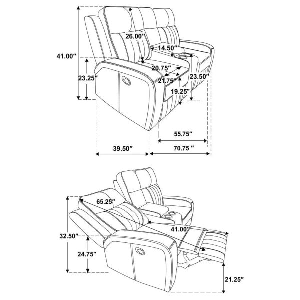 Raelynn 3-piece Upholstered Motion Reclining Sofa Set Grey For Sale