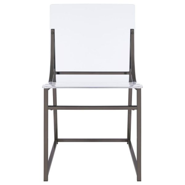 Adino Acrylic Dining Side Chair Clear and Black Nickel (Set of 2) Fashion