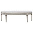 Evangeline Curved Fabric Upholstered Bench Silver Oak Discount