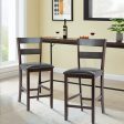 2-Pieces Upholstered Bar Stools Counter Height Chairs with PU Leather Cover Cheap