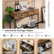 2 Drawers Industrial Console Table with Steel Frame for Small Space For Discount