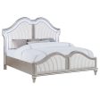 Evangeline Tufted Upholstered Platform Bed Ivory and Silver Oak Online now