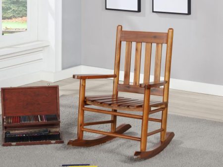 Annie Slat Back Youth Rocking Chair Golden Brown Online Hot Sale