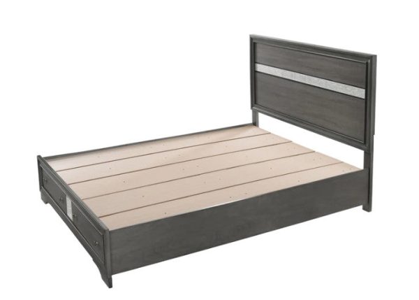 Regata Gray Silver Storage Platform Bed Cheap