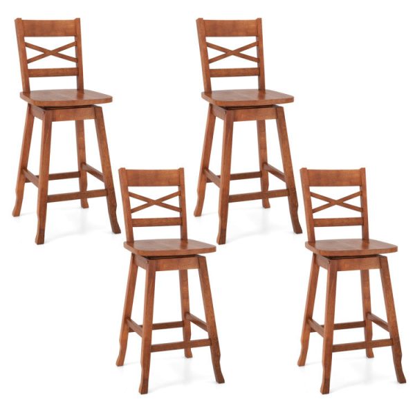 Swivel 24-Inch Counter Height Stool Set of 2 with Inclined Backrest Cheap