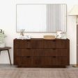 Lola Mid Century Modern Walnut Dresser With 6 Drawers Supply