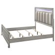 Vail Upholstered Bed with Mirrored Accents Discount