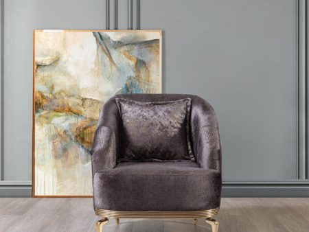 Santana Smoke Velvet Chair Hot on Sale