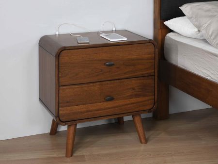 Robyn 2-drawer Nightstand Dark Walnut Online Sale