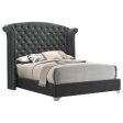 Melody Wingback Upholstered Bed Grey For Sale